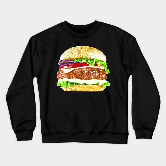 Hamburger Crewneck Sweatshirt by Bajingseng